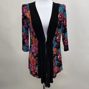 Slinky Brand Women's Cardigan Top Small Black Blue Pink Yellow Floral